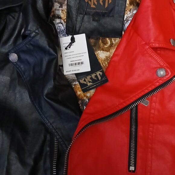 FREE SHIPPING! Beautiful Kleep Two-Tone Moto Jacket, Size Medium, Excellent, NWT - Picture 7 of 15